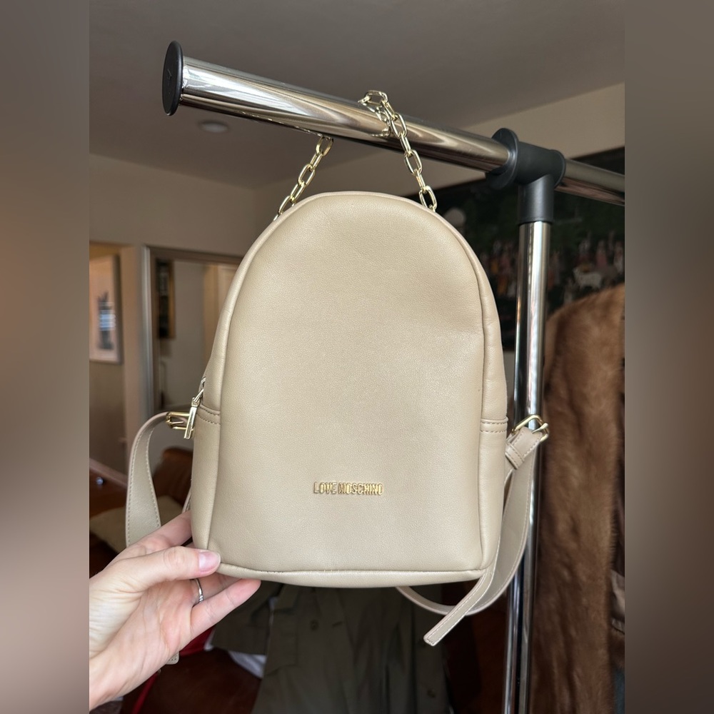 Love Moschino mini nude backpack